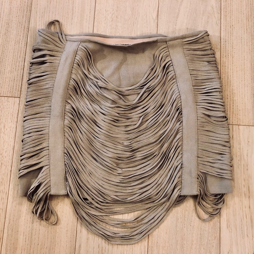 Haute Hippie Fringe Mini Skirt